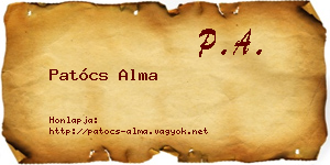 Patócs Alma névjegykártya